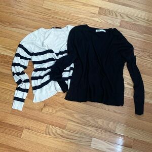 2X Zara Lightweight Knit Boatneck Sweaters Medium